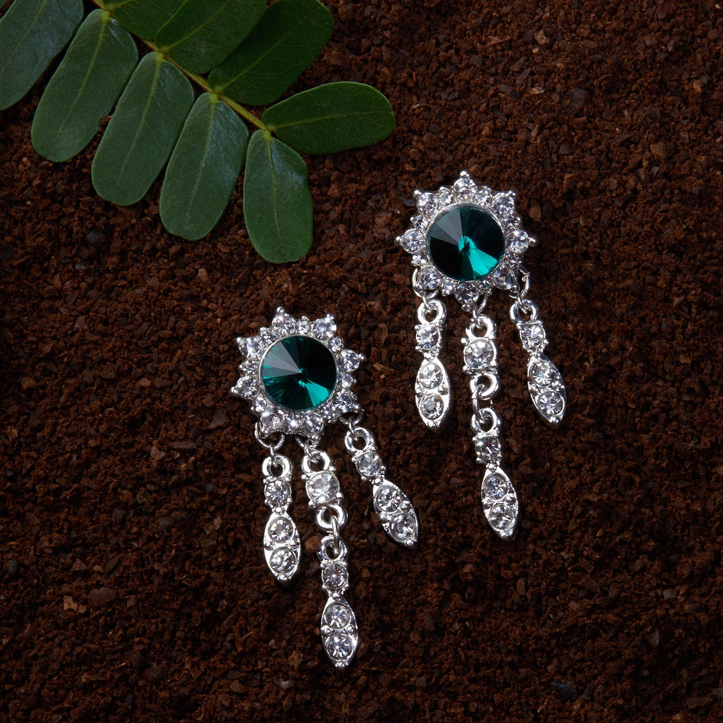 Silver Plated Short Drop Earring Metal Drops & Danglers