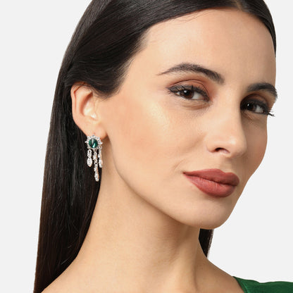 Silver Plated Short Drop Earring Metal Drops & Danglers