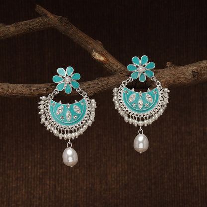 Turquoise Enamel Chandbalis