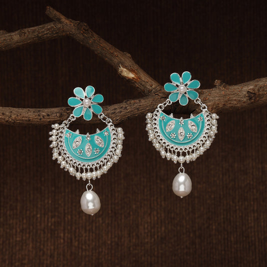 Turquoise Enamel Chandbalis
