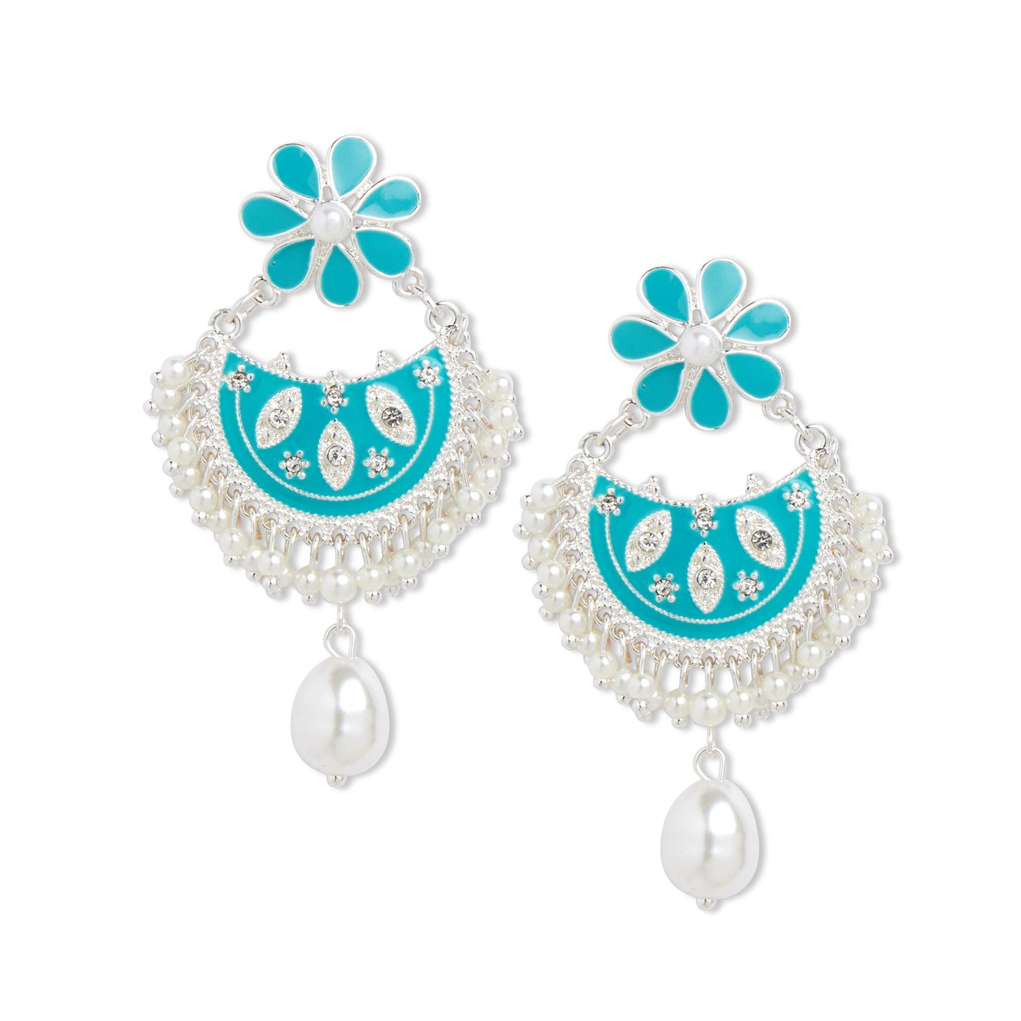 Turquoise Enamel Chandbalis