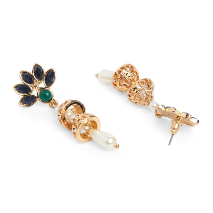 Double Dome Gold Short Drop Earring