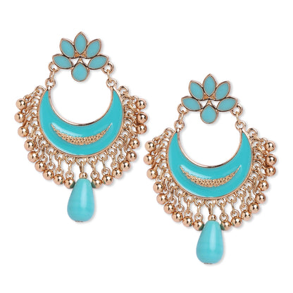 Turquoise Gold Chandbalis Earring