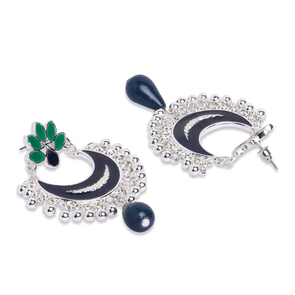 Navy Silver Chandbalis Earring
