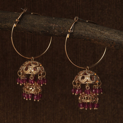 Double Dome Gold Pink Hoops