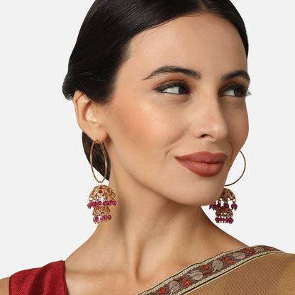 Double Dome Gold Pink Hoops