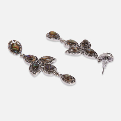 Multi Mother Of Pearl Long Earrings