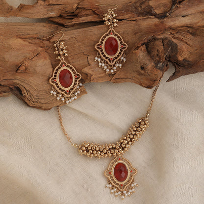 Gold Beads Jewelry Set Set