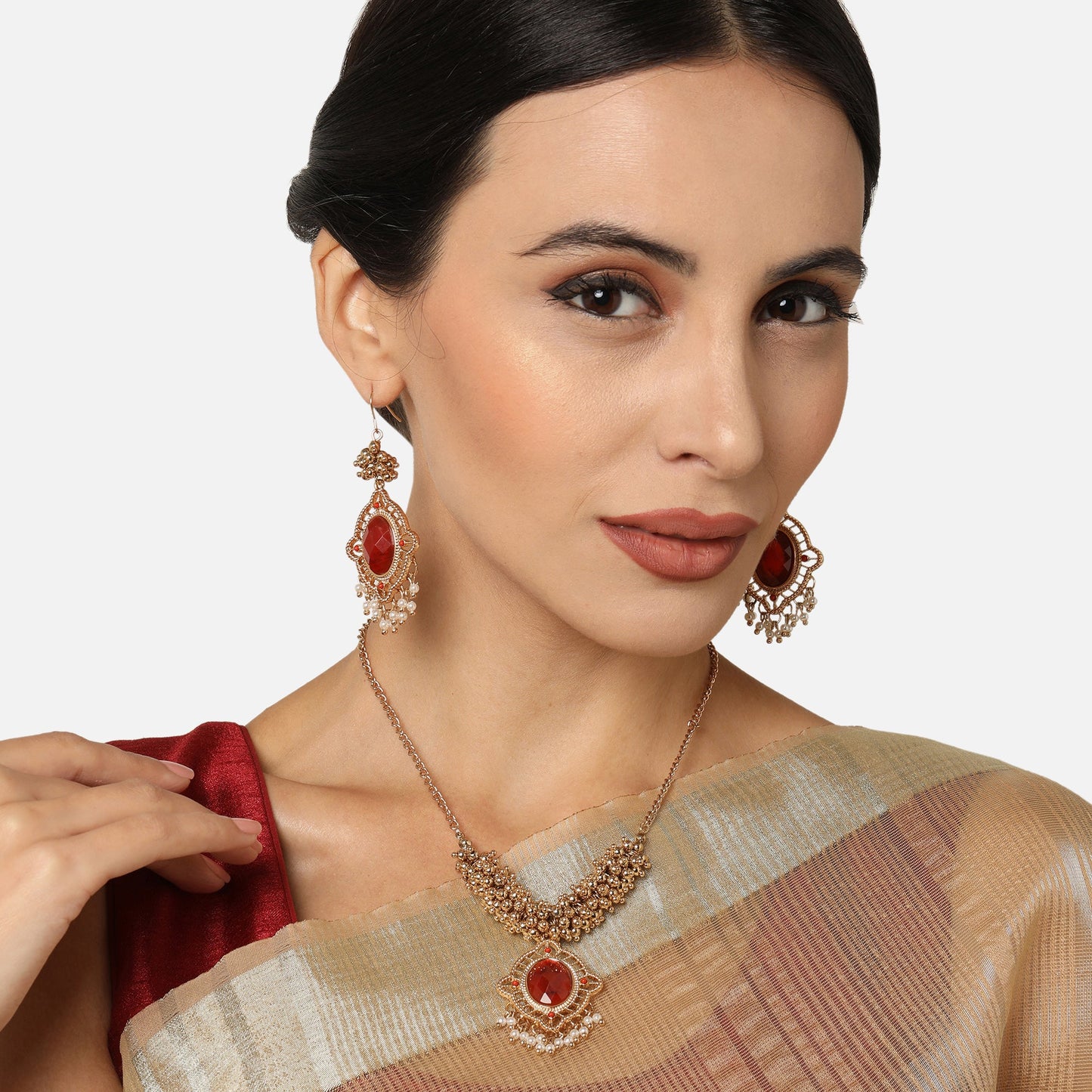 Gold Beads Jewelry Set Set