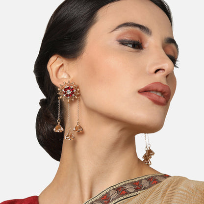 Red Gold Long Jhumkas