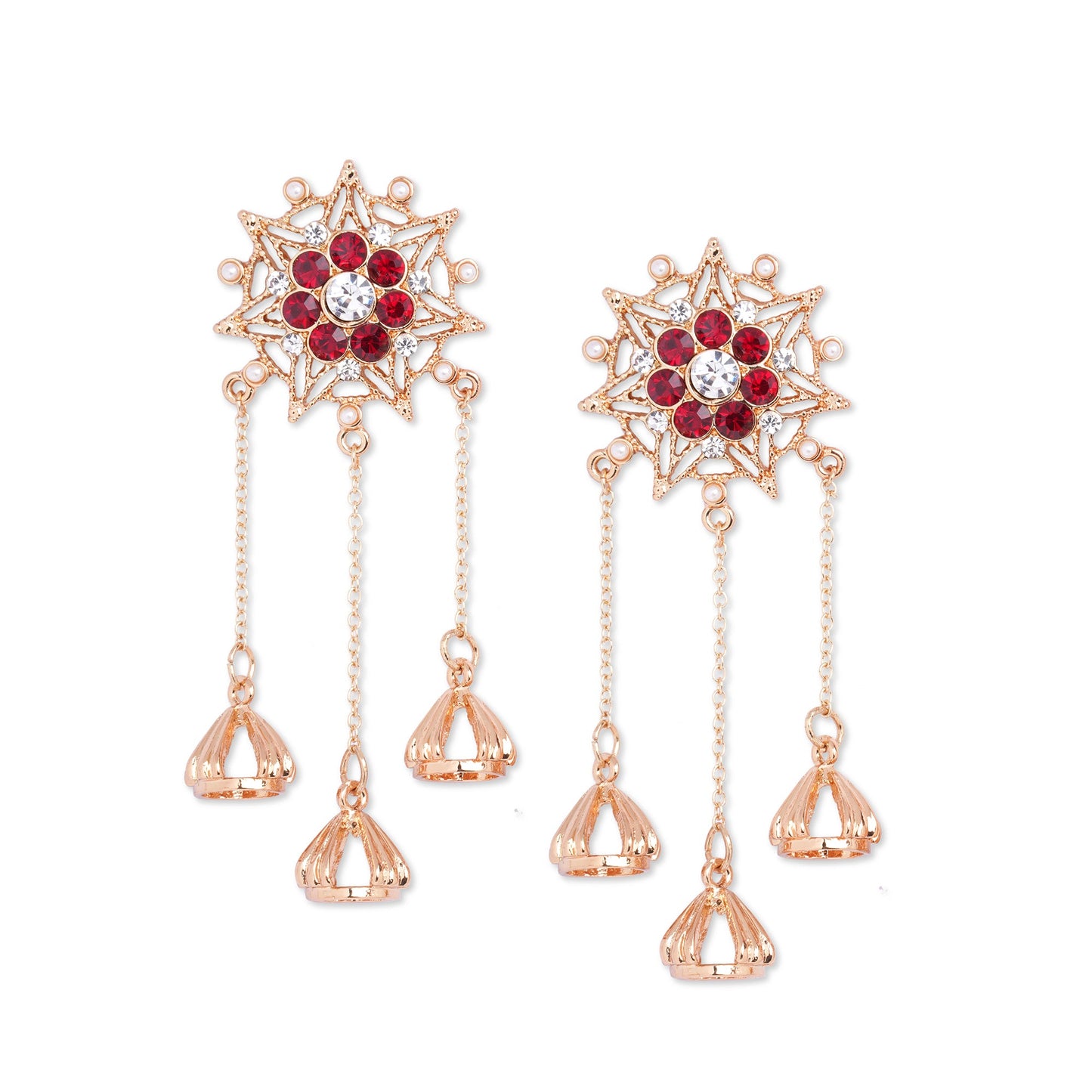 Red Gold Long Jhumkas