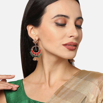 Multi Color Long Drop Jhumkas Earring