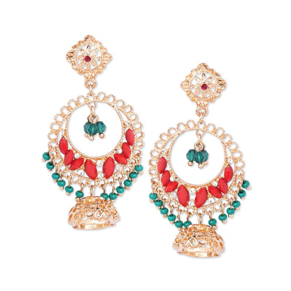 Multi Color Long Drop Jhumkas Earring