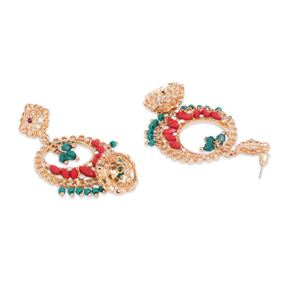 Multi Color Long Drop Jhumkas Earring