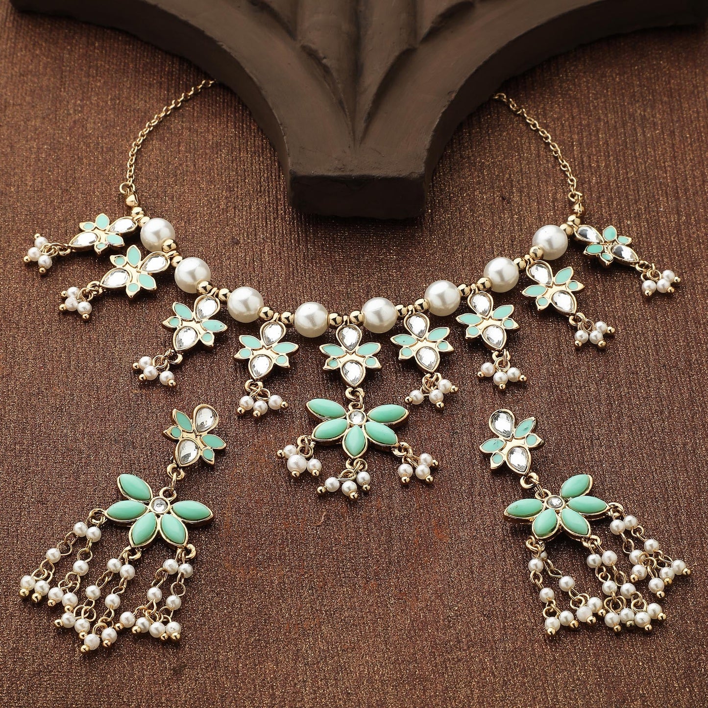 Mint  Green Kundan Jewelry Set