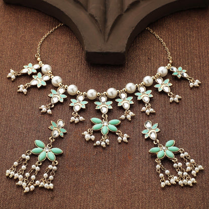 Mint  Green Kundan Jewelry Set