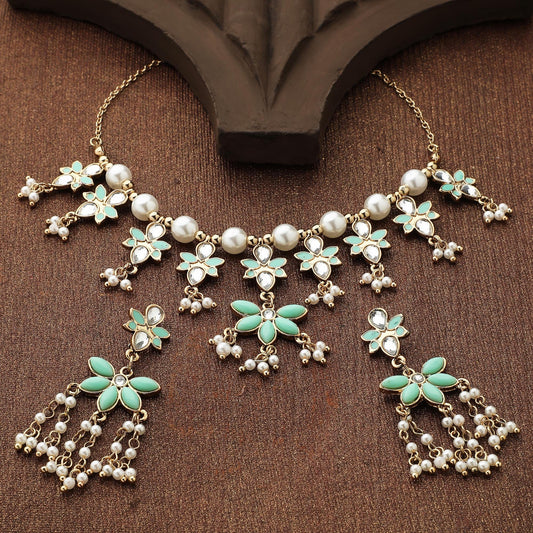 Mint  Green Kundan Jewelry Set