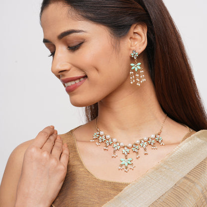 Mint  Green Kundan Jewelry Set