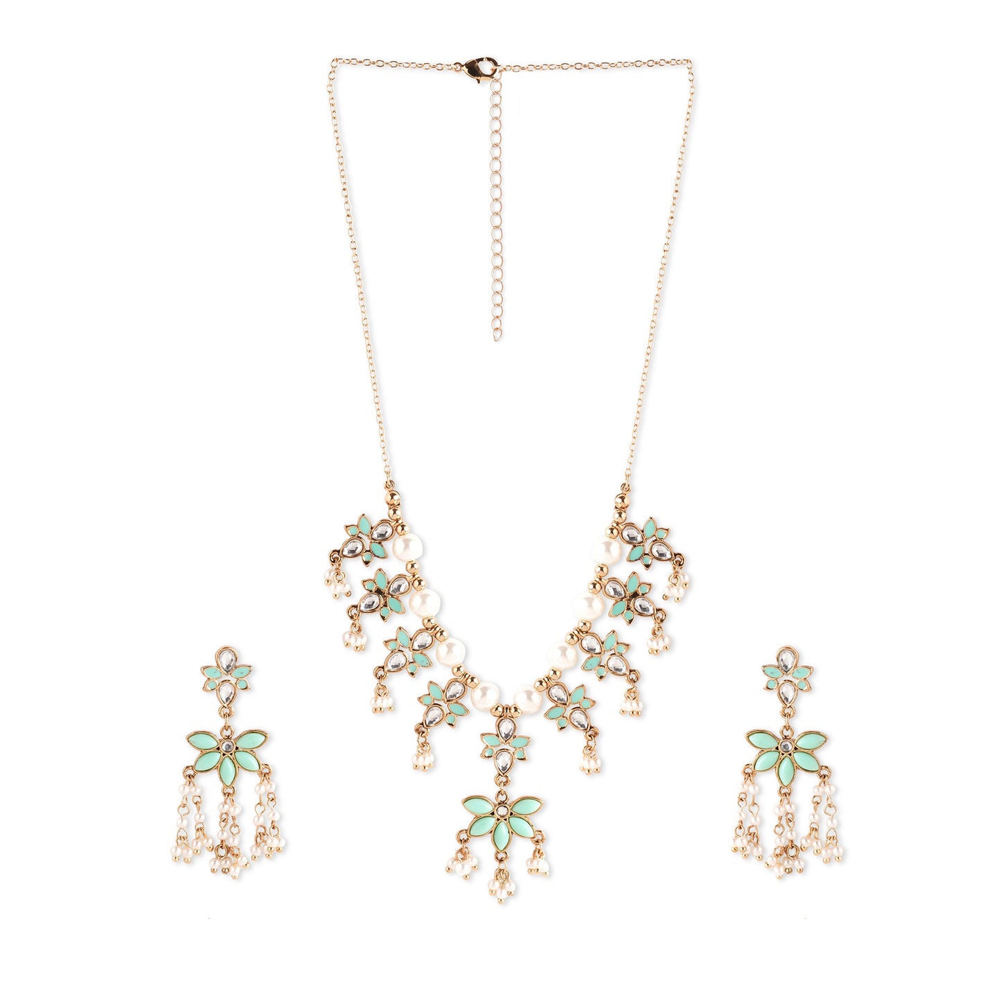 Mint  Green Kundan Jewelry Set