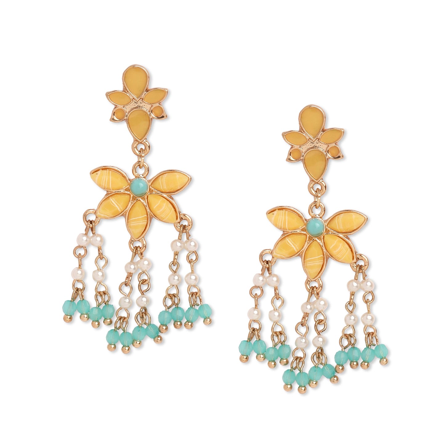 Yellow  Kundan Jewelry Set