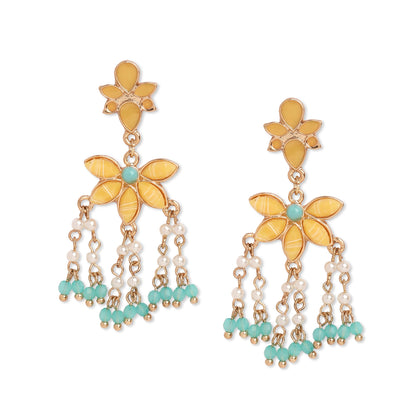 Yellow  Kundan Jewelry Set