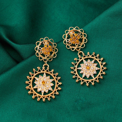 Gold Champagne Crystal Earring