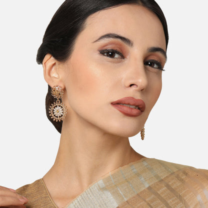 Gold Champagne Crystal Earring