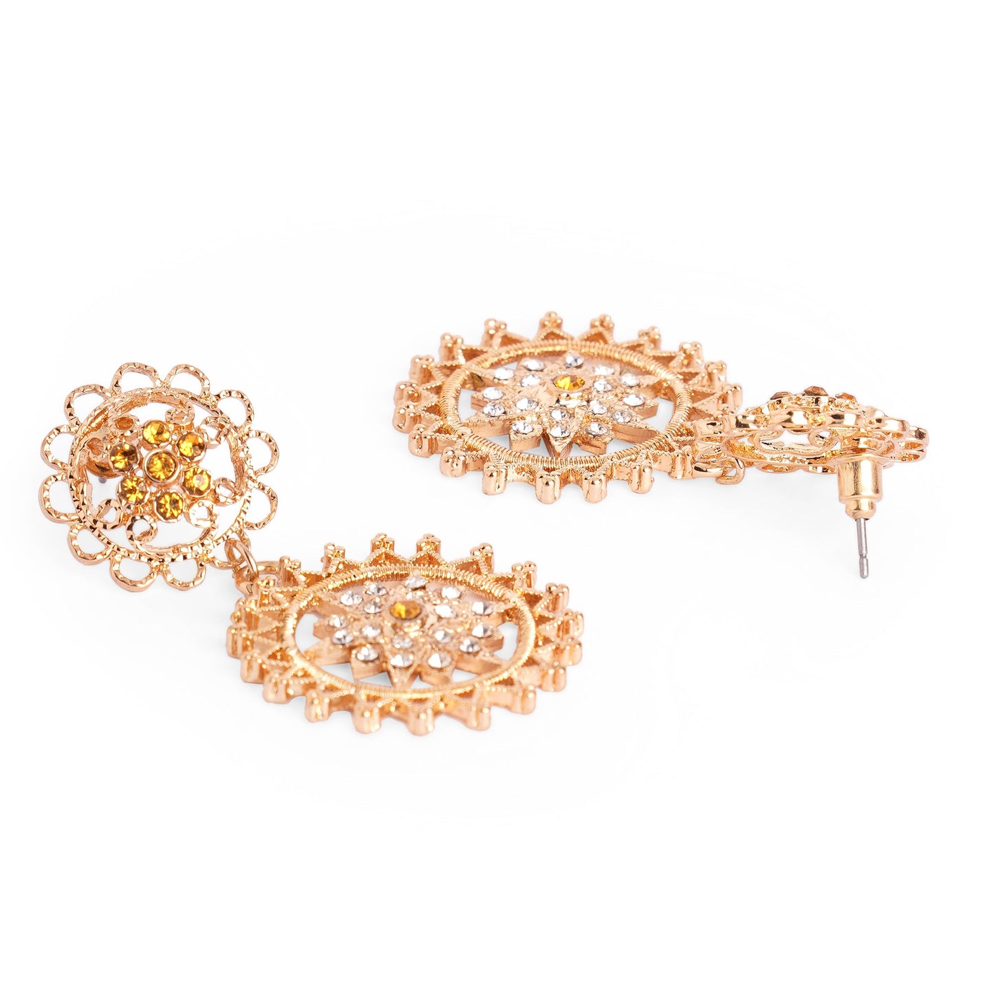 Gold Champagne Crystal Earring