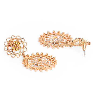 Gold Champagne Crystal Earring