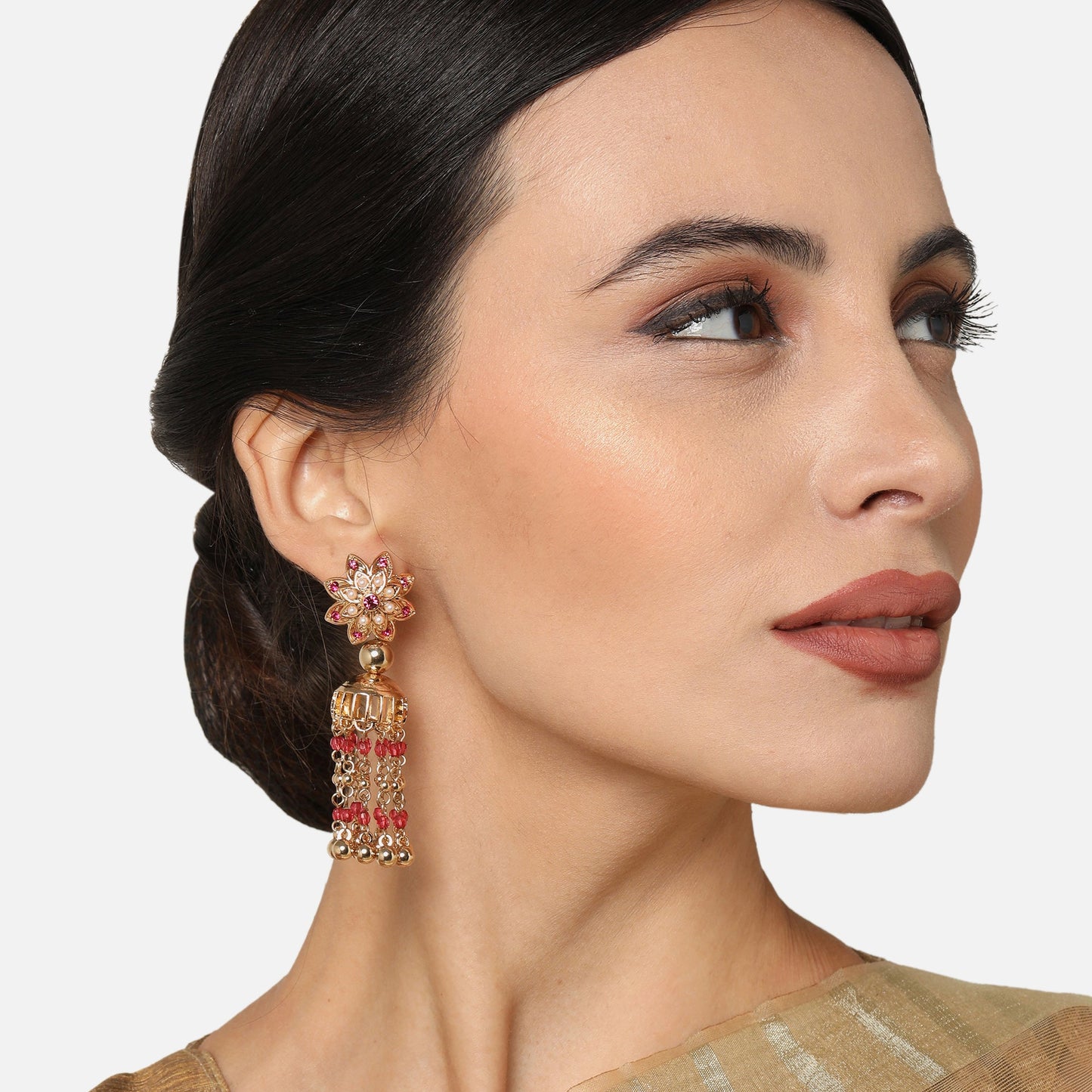 Gold Long Drop Earring