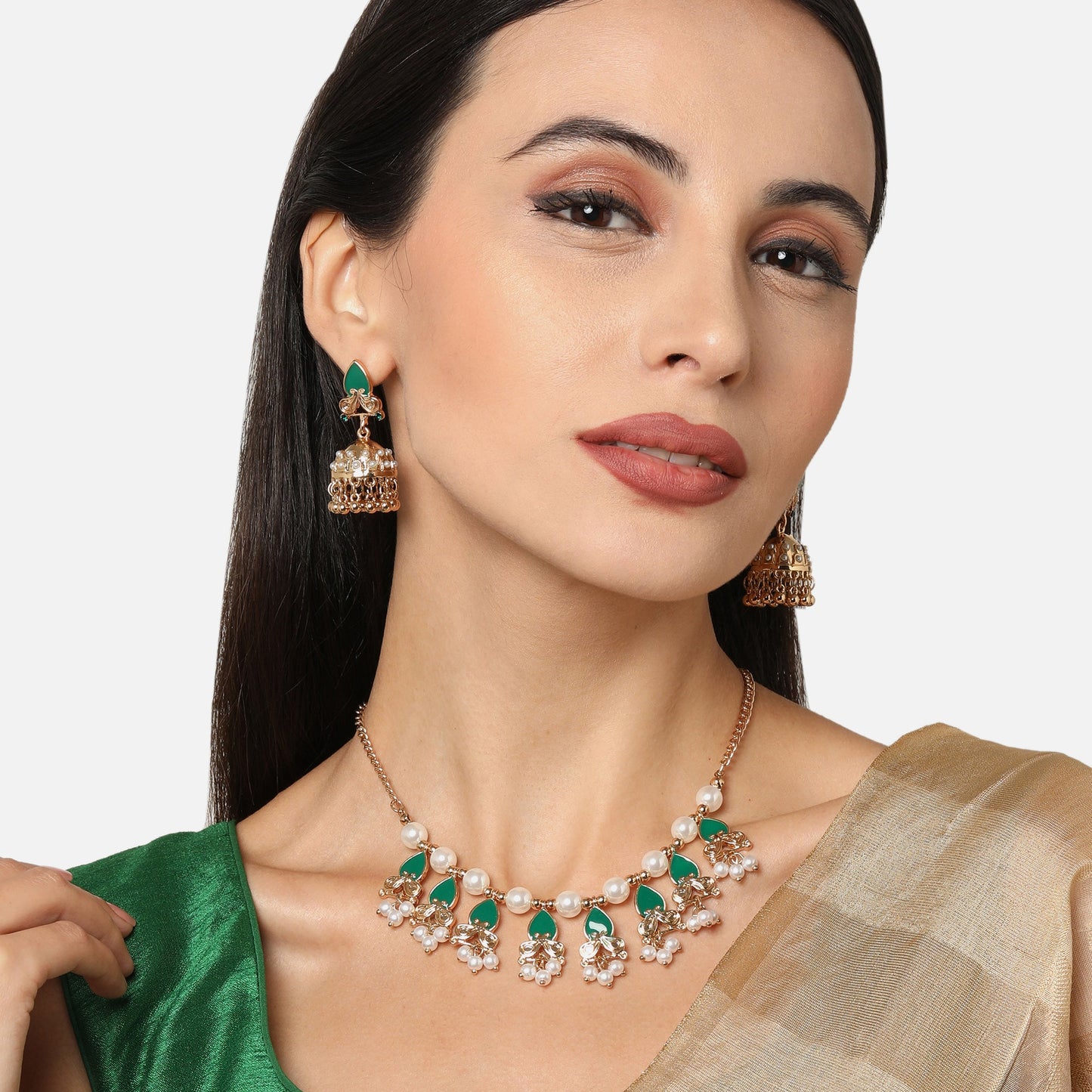 Gold Enamel Jewelry Set