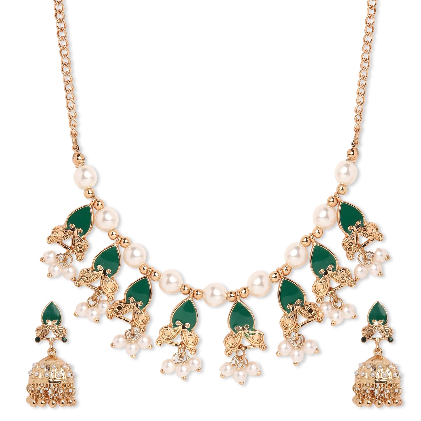 Gold Enamel Jewelry Set