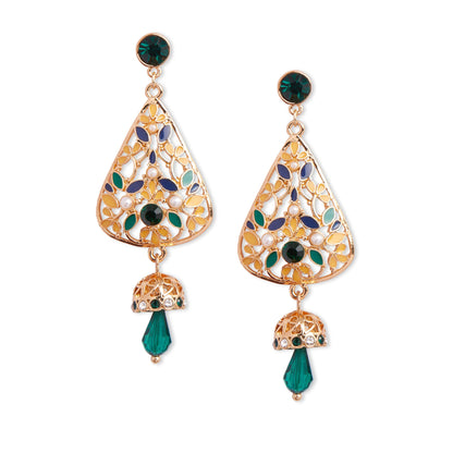 Enamel Gold Long Earring