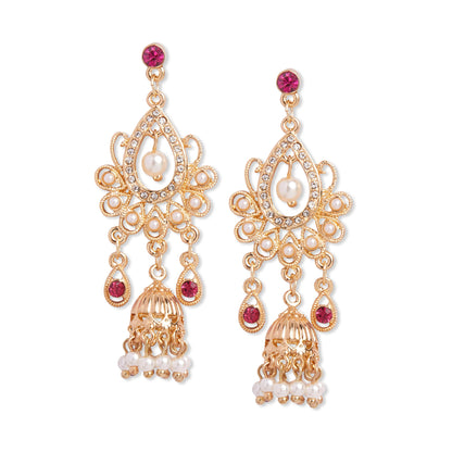 Gold Long Drop Jhumkas Earring