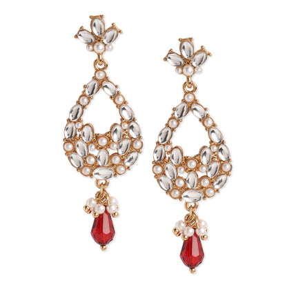 Red Kundan Short Drop Earring