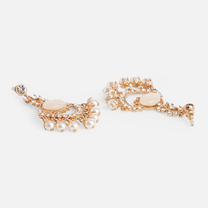 Gold Mother Of Pearl Short Drop Earrings