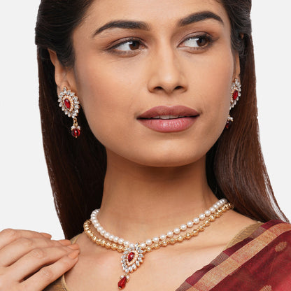 Red Kundan Jewelry Set