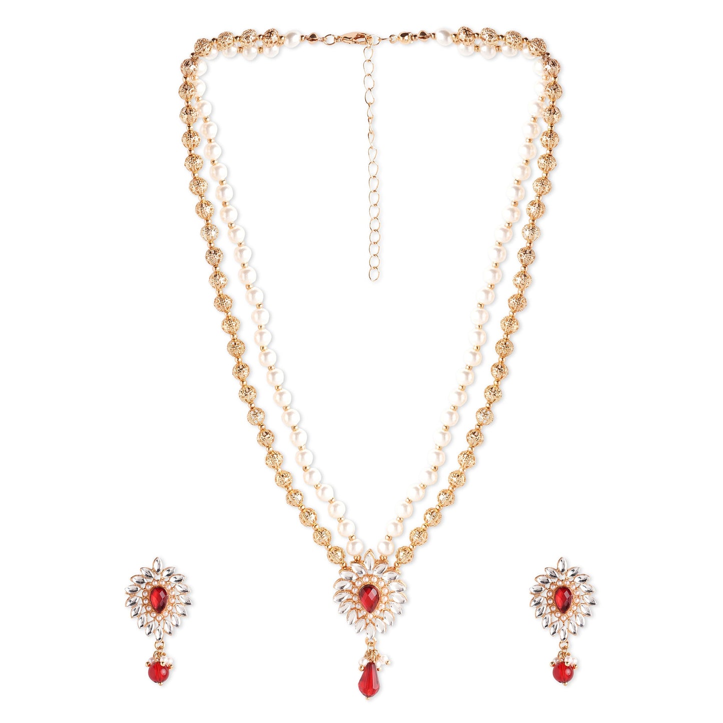 Red Kundan Jewelry Set