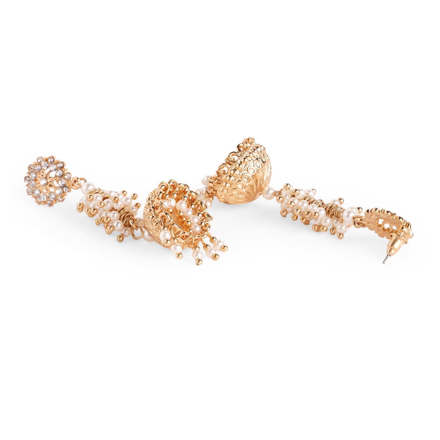 Gold Diamante Jhumkas Earring