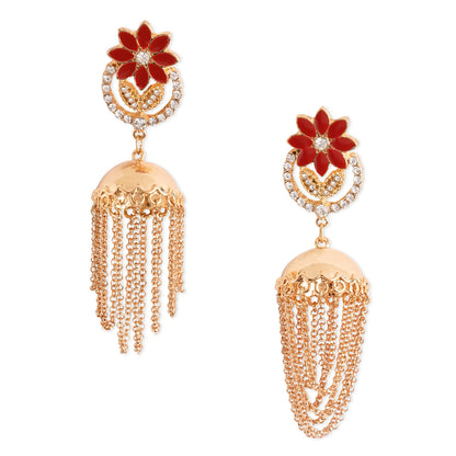 Red Enamel Jhumkas