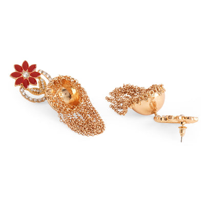 Red Enamel Jhumkas