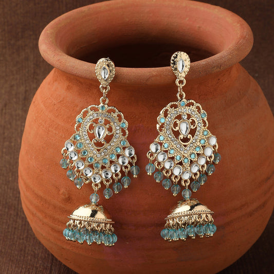 Gold Kundan Long Earring