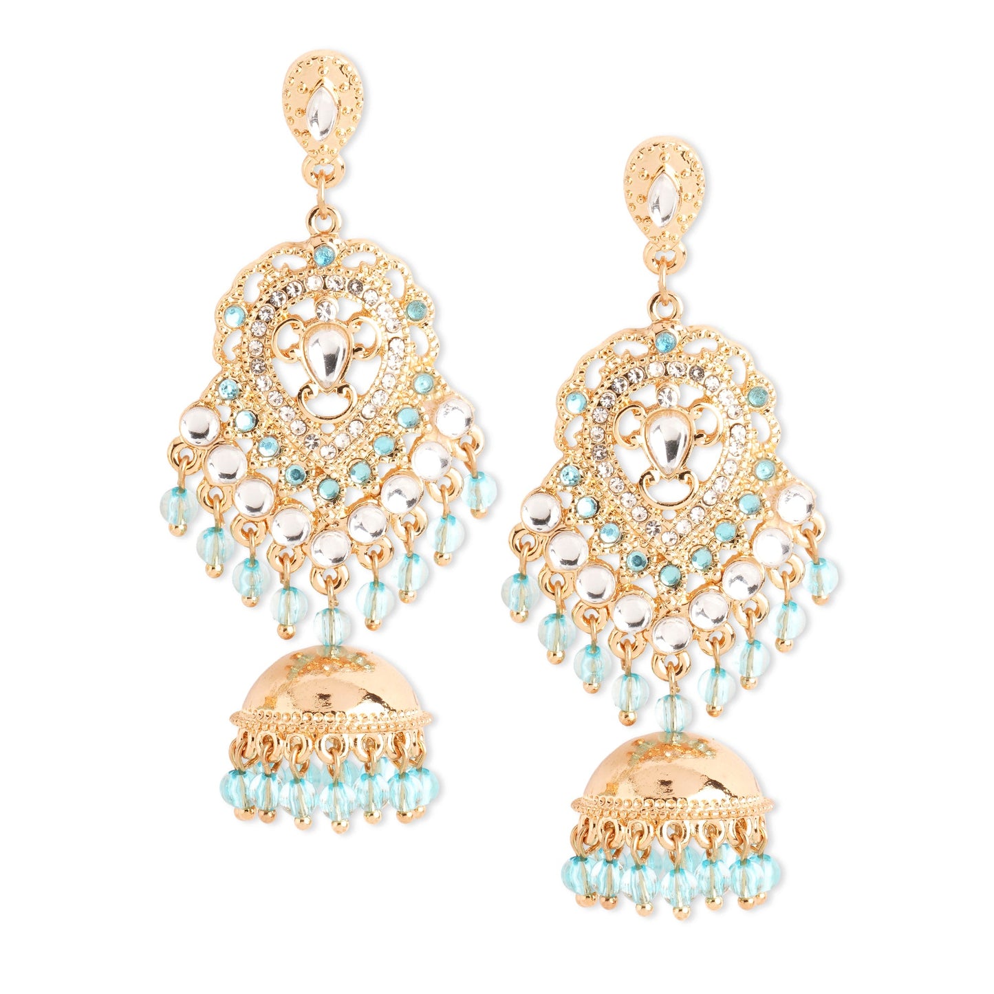 Gold Kundan Long Earring
