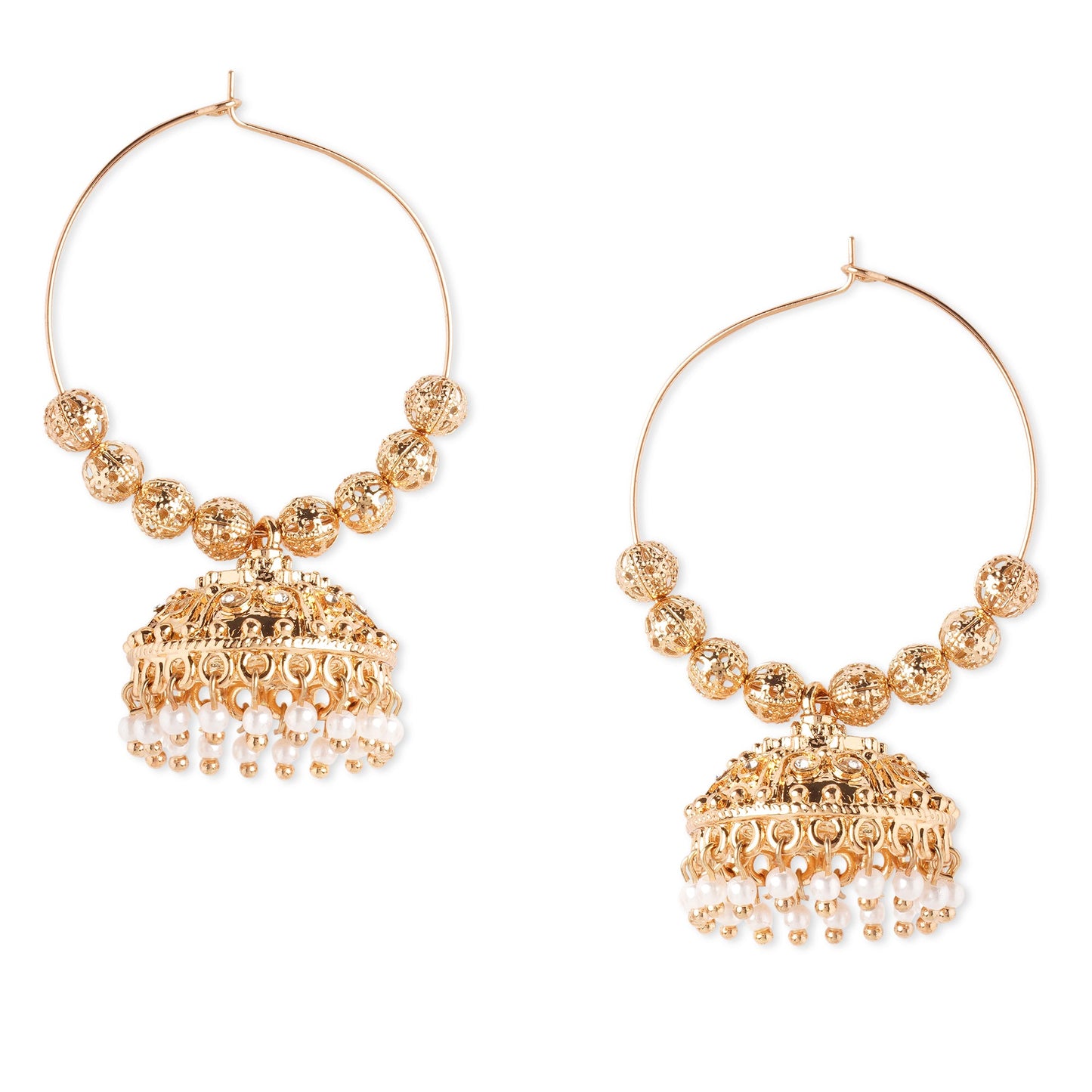 Ethnic Gold Jhumkas Earring