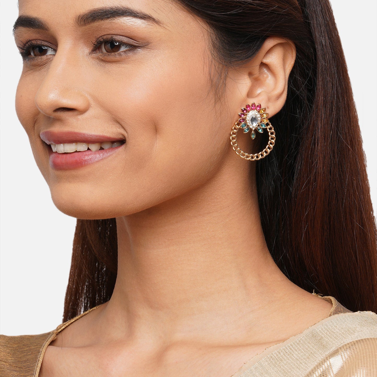 Multi Color Short Drop Earring