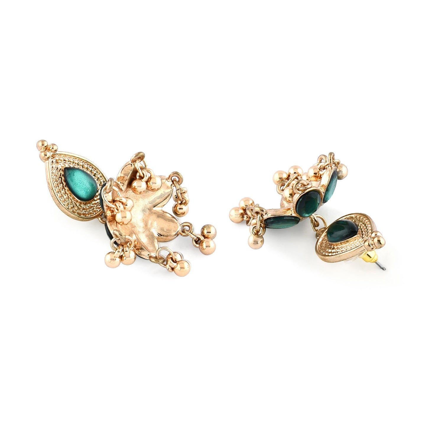 Green Kundan Jhumkas