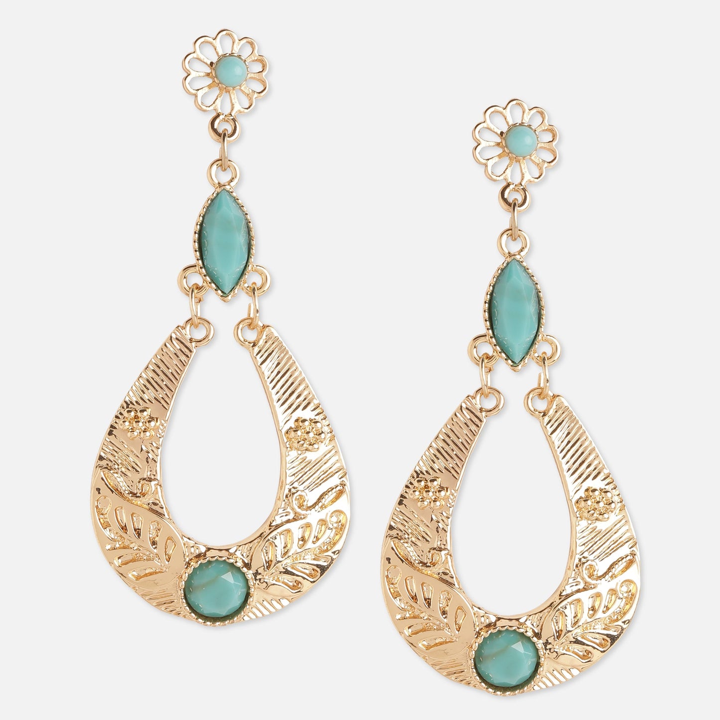 Turquoise Resin Long Drop Earring