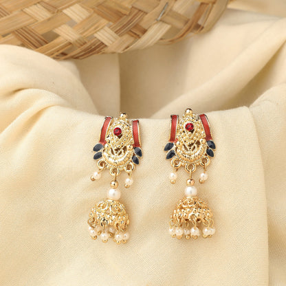 Multi Color Enamel Jhumkas