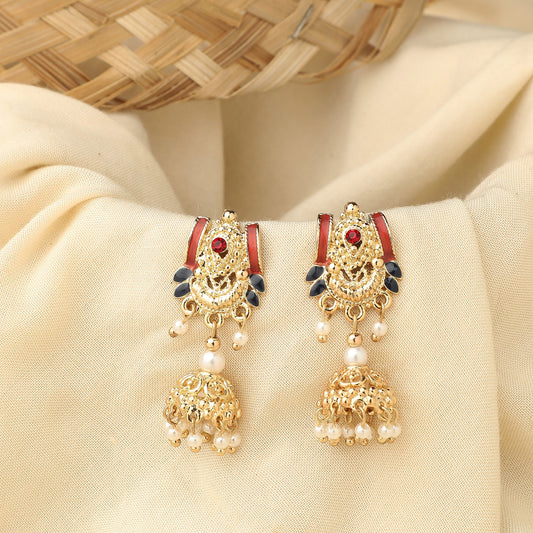 Multi Color Enamel Jhumkas