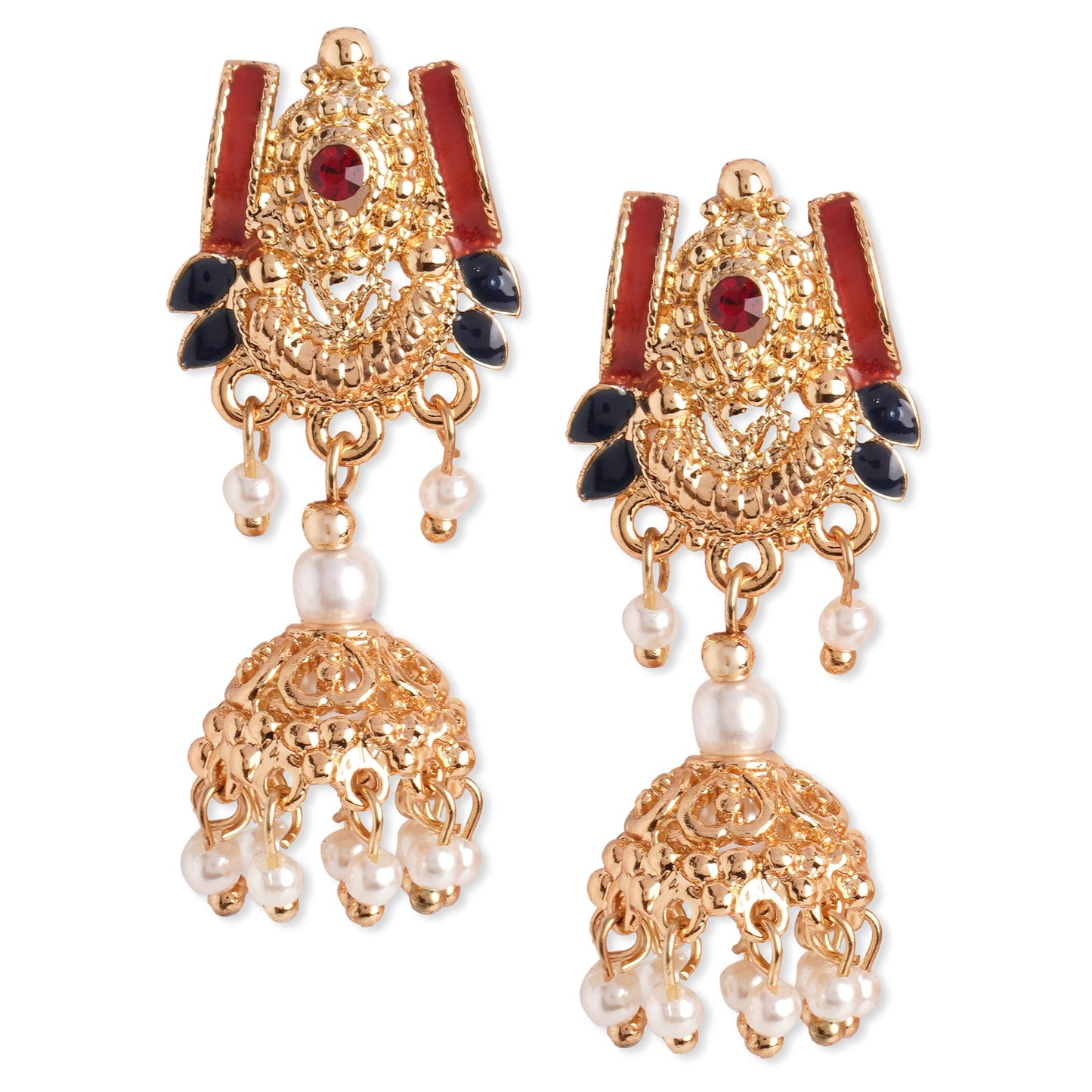 Multi Color Enamel Jhumkas